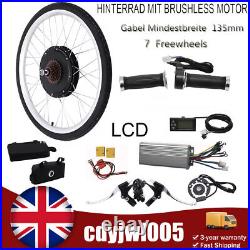 26 Inch 48V Electric Bicycle Conversion Kit Rear Wheel LCD E-Bike Hub Motor NEW