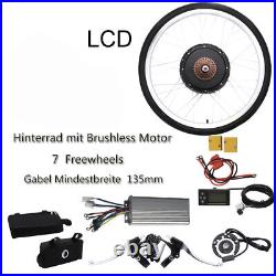 26 Inch 48V Electric Bicycle Conversion Kit Rear Wheel LCD E-Bike Hub Motor NEW