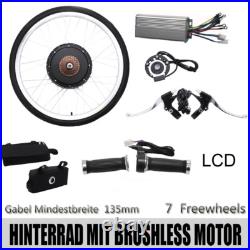 26 Inch 48V Electric Bicycle Conversion Kit Rear Wheel LCD E-Bike Hub Motor New