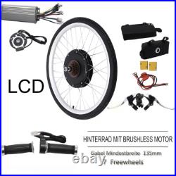 26 Inch 48V Electric Bicycle Conversion Kit Rear Wheel LCD E-Bike Hub Motor New
