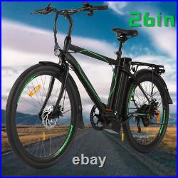 26 Tires Electric Mountain Bike 250W Motor 10Ah Battery Max 25km/h Black One