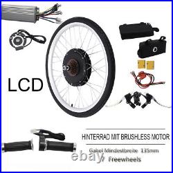 26 in Electric Bicycle Conversion Kit DIY E Bike Hub Motor Rear Wheel With LCD