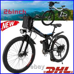 26in Electric Bikes Mountain Bike Folding Ebike E-Citybike Bicycle 250W 21Speed
