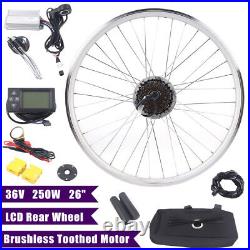 26inch 36V 250W Electric E-bike Bicycle Conversion Kit Fit Rear Wheel Rear Motor