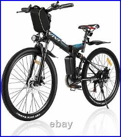 26inch Electric Bikes Mountain Bike Folding Ebike E-Citybike Bicycle 350W-BLACK