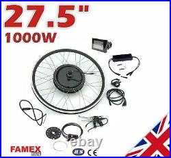 27.5 Electric Bicycle Conversion Kit E Bike Rear Wheel Motor Hub 1000W 48V UK