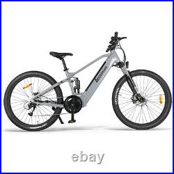 27.5 Full Suspension Electric Mountain Bike 9 Speed 48V 750W Mid Drive Motor