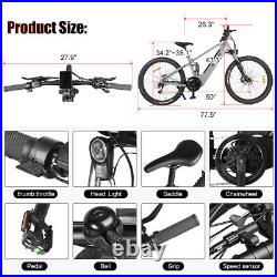 27.5 Full Suspension Electric Mountain Bike 9 Speed 48V 750W Mid Drive Motor