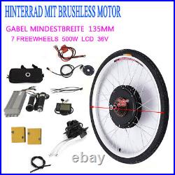 28Inch Rear Wheel E-Bike Conversion Kit 36V 500With800W Electric Bicycle Motor LCD