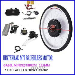 28Inch Rear Wheel E-Bike Conversion Kit 36V 500With800W Electric Bicycle Motor LCD