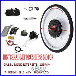 28 1000W Electric Bicycle E-Bike Conversion Kit for Rear wheel Motor 48V LCD UK