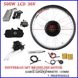 28 36V LCD Electric Bicycle Motor Conversion Kit E-Bike Rear Wheel 500With800W