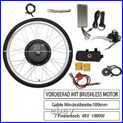 28 Inch 1000W 48V E-Bike Electric Bicycle Front Wheel Hub Motor Conversion Kit