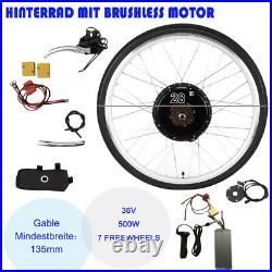 28 inch Rear Wheel E-Bike Electric Bicycle Conversion Kit Motor Wheel 36V 500W