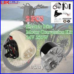 2PCS Electric Bicycle Motor Conversion Kit 24V 250W For Electrical Ordinary Bike