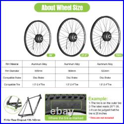 36V250W Hub Motor Rear Wheel 26''27.5700C Ebike Conversion Kit Electric Bicycle