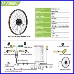 36V250W Hub Motor Rear Wheel 26''27.5700C Ebike Conversion Kit Electric Bicycle