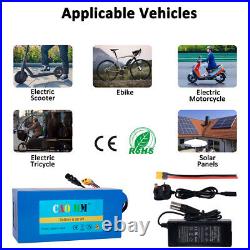 36V 10AH Lithium Li-ion EBike Battery & XLR Charger For Electric Bicycle Scooter