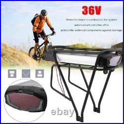 36V 13A E-bike Battery Lithium Pack Lockable with Rear Rack for 200W-500W Motor