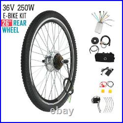 36V 250W 26 Electric Bicycle Motor Conversion Kit E Bike Rear Wheel PAS Hub