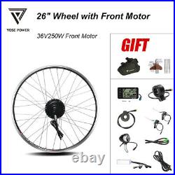 36V 250W 26 Wheel with Front Motor Electric Bicycle Ebike Conversion Kit Black