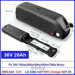36V 26Ah Ebike battery Li-ion LG Cells For 250w-700w Electric Bike Motor USB