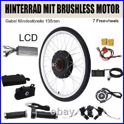 36V 26 500W Electric Bicycle Motor Conversion Kit Rear Wheel LCD+Twist Throttle