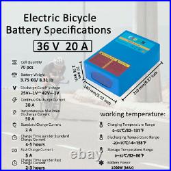36V 48V Lithium ion battery For E-Bike Electric Mountain Bicycles Chargeable BMS