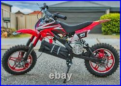 36v 500w Kids Ride On Electric Motor Cycle Red Dirt Pitt Bike Two Wheel Uk Ce
