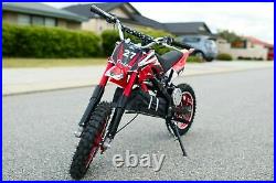 36v 500w Kids Ride On Electric Motor Cycle Red Dirt Pitt Bike Two Wheel Uk Ce