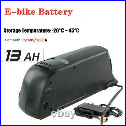 48V 1000W 10A Li-ion Lithium Battery Fit Motor Power Electric E-Bike 2A USB