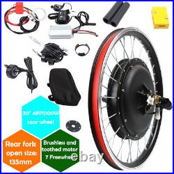 48V 1000W 20 Electric E-BIKE Bicycle Conversion Kit For Rear Wheel Rear Motor