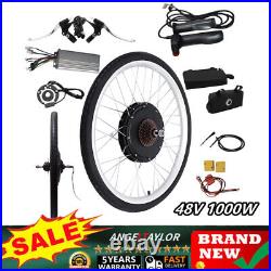 48V 1000W 26 Wheel Electric Bicycle Motor E Bike Rear Conversion Kit LCD New