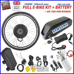 48V 1000W Electric Bicycle E Bike Motor Conversion Kit + Battery 26 Rear Hub