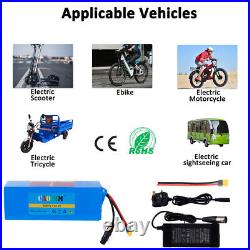48V 10Ah Li-ion Battery for 200W-1000W Electric Tricycle E-Mountain Bike 30A BMS