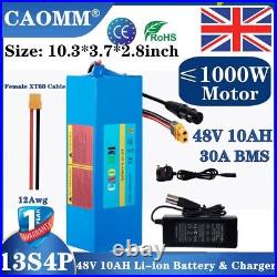 48V 10Ah Lithium ion Battery For Ebike Electric Bicycle Motor Kit Escooter 1000W