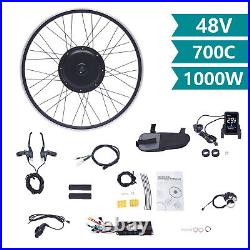 48V 1KW Brushless E-Bike Electric Bike Rear Wheel Hub Motor Conversion Kit 700C