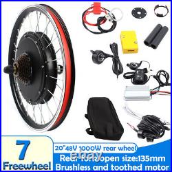48V 20 1000W E-Bike Electric Bicycle Conversion Kit Rear Wheel Motor
