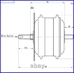 48V 250W Front Hub Motor Electric Bike Conversion Motor (Silver)