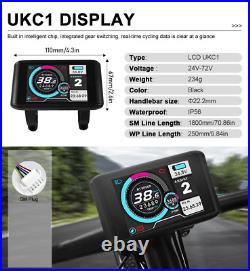 48v 60v 72v 60A electric bike conversion motor controller UKC1 LCD display ebike