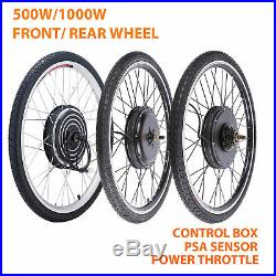 500With1000W 26 Electric Bicycle Motor Conversion Kit Front/Rear Wheel E Bike PAS
