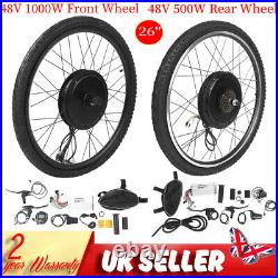 500With1000W 26 Electric Bicycle Motor Conversion Kit Front/Rear Wheel E Bike UK