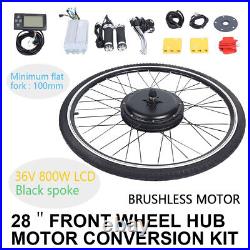 800W 36V 28 Electric Bicycle E Bike Front Wheel Hub Motor DIY Conversion Kits