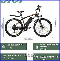 Assist E-Bike 26 Electric Bike Electric Mountain Bike 350W Motor 10.4Ah Battery