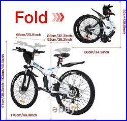 Assist E-Bike 26 Electric Bike Folding Mountain Bike 350W Motor 21Speed Shimano