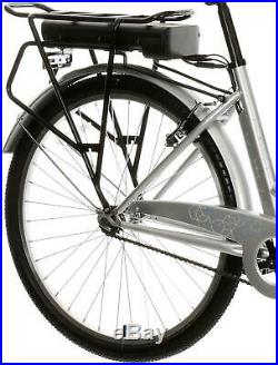 Assist Step-Thru Hybrid Electric Bike 26 Wheel Steel Frame V Brake Bicycle