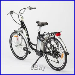Black TDL6162 City Ebike Electric Bike 36V 10AH Lithium Battery 250W Motor Power