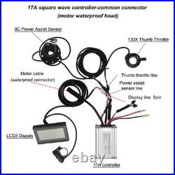 Brushless Motor Controller Kit 17A 36V 48V 350W Controller LCD3 Panel 130X Th CT