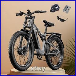 Dual Motor 26 Fat Tire E-Bike 48V 17.5Ah Off-Road Electric Bike MTB Oil Brakes