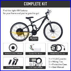 EBike Conversion Kit 26 Rear Wheel 1000W Hub Motor LCD PAS Electric Bike Set